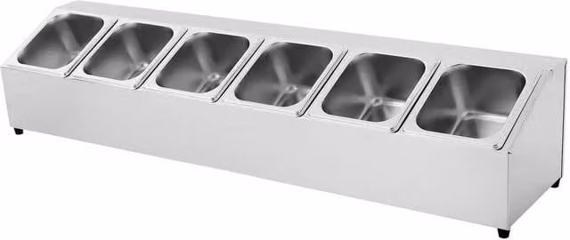 Kelvenix Stainless Steel Spice Rack Shelf with 6 Containers in Grey
