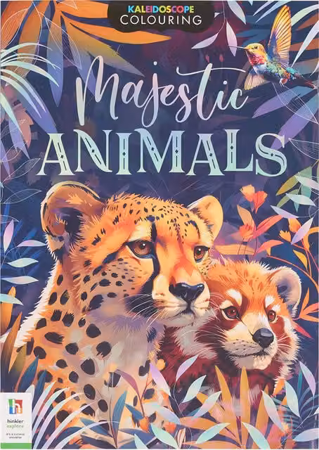 Hinkler Kaleidoscope Majestic Animals Colouring Book for Adults, Multicolour