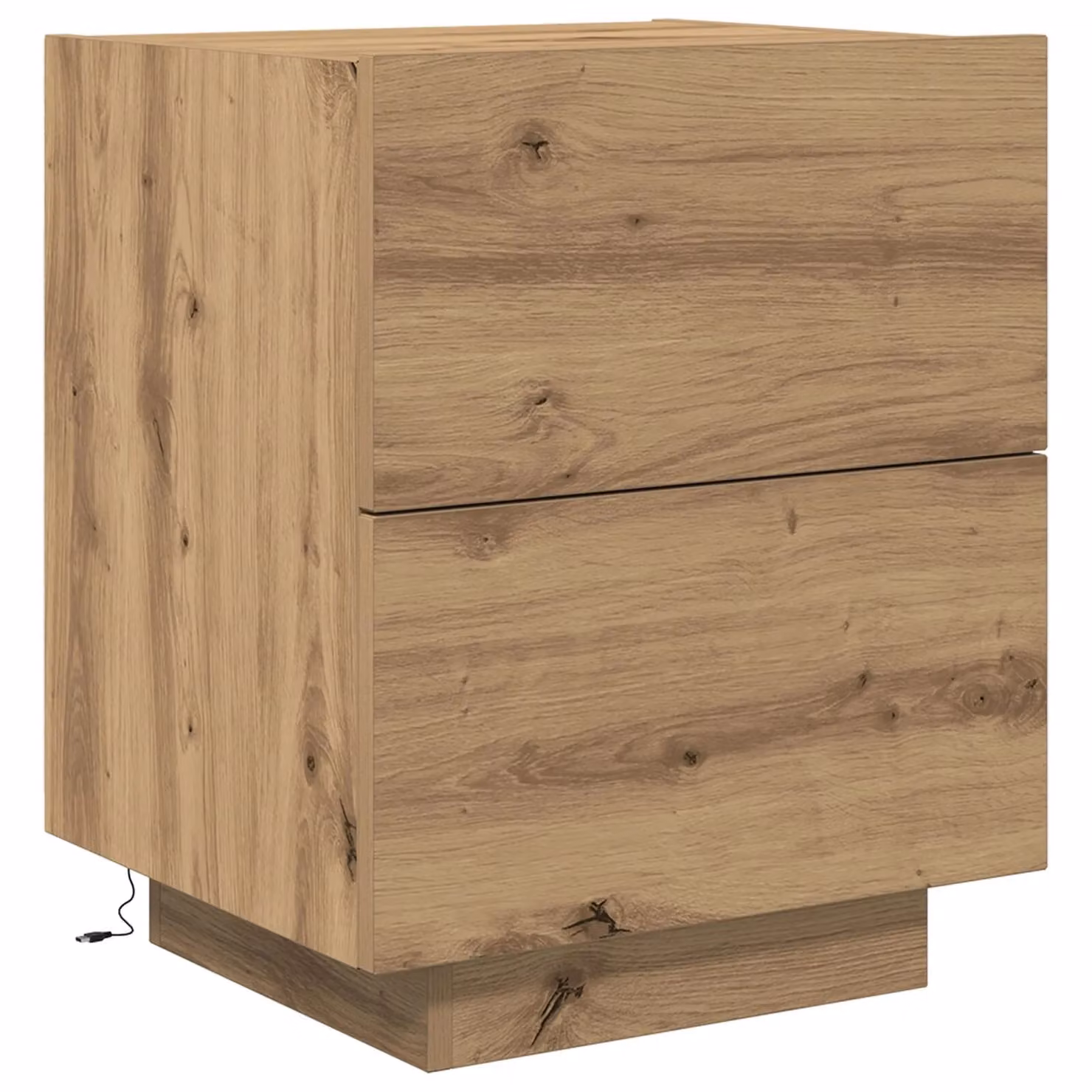 Berkfield Home Artisan Oak Bedside Cabinet with Integrated LED Lights, Brown, W: 45 cm, D: 40 cm, H: 55 cm – 2