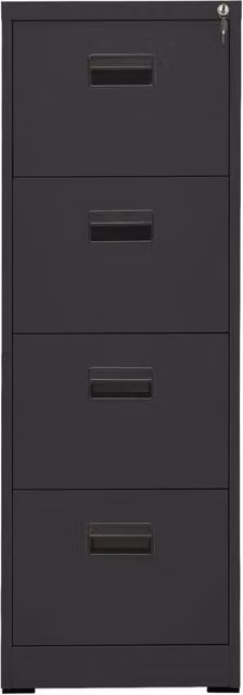 Berkfield Home Anthracite Steel Filing Cabinet in Dark Grey, W/D/H: 46 x 62 x 133 cm