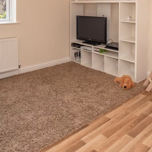 Smart Living Modern Shaggy Rectangular Rug in Beige and Brown, W: 120 cm, L: 170 cm