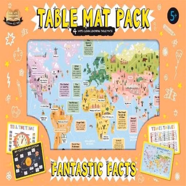 Autumn Publishing Table Mat Pack: Fantastic Facts Wallchart Book, Multicolour