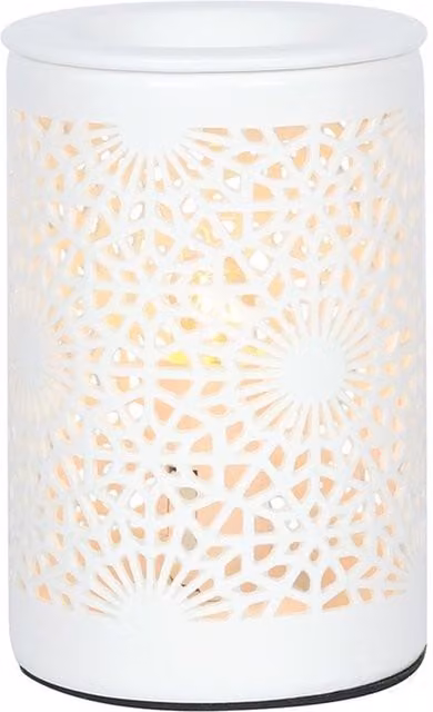 KDMK White Ceramic Lace Cut Out Electric Oil Burner