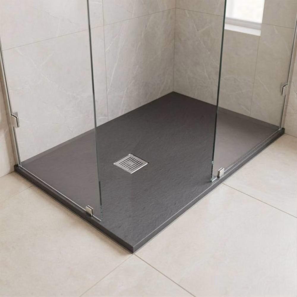Balterley Slimline Rectangular Mineral Cast Shower Tray, Slate Grey, W: 140 cm, D: 90 cm – 6