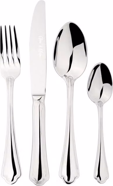 Glim & Glam Alhambra 16-piece Polished Stainless Steel Cutlery Set in Silver