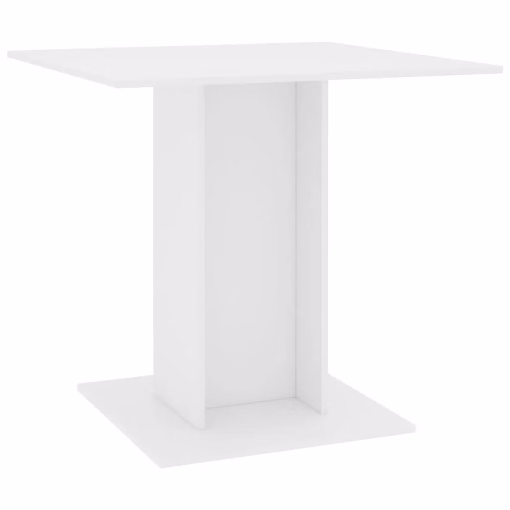 Berkfield Home Square Dining Table in White, W/D/H: 80 x 80 x 75 cm – 2