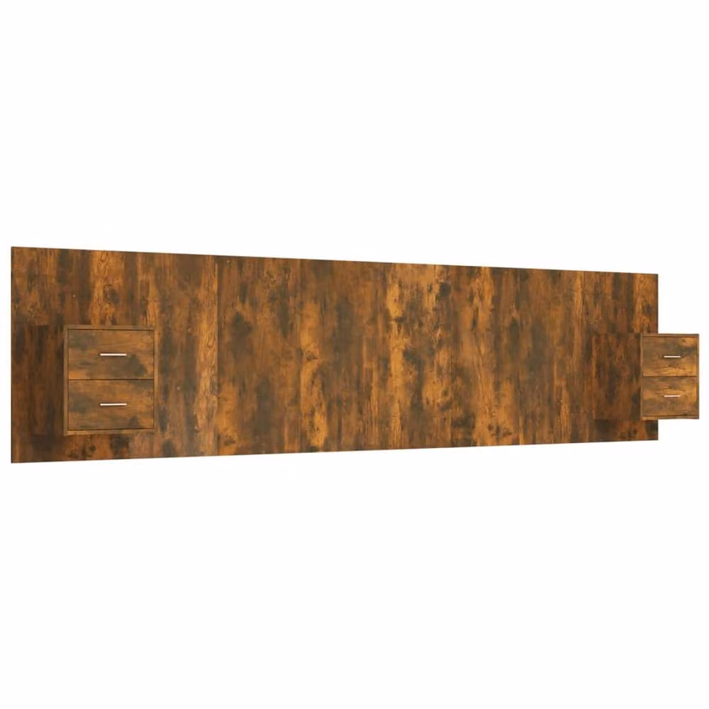 Berkfield Home Classic Bed Headboard with Integrated Cabinets in Smoked Oak Brown, W/D/H: 180 x 48.5 x 80 cm – 3