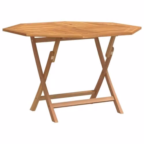 vidaXL Folding Teak Garden Table, Brown, W/D/H: 120 x 120 x 75 cm