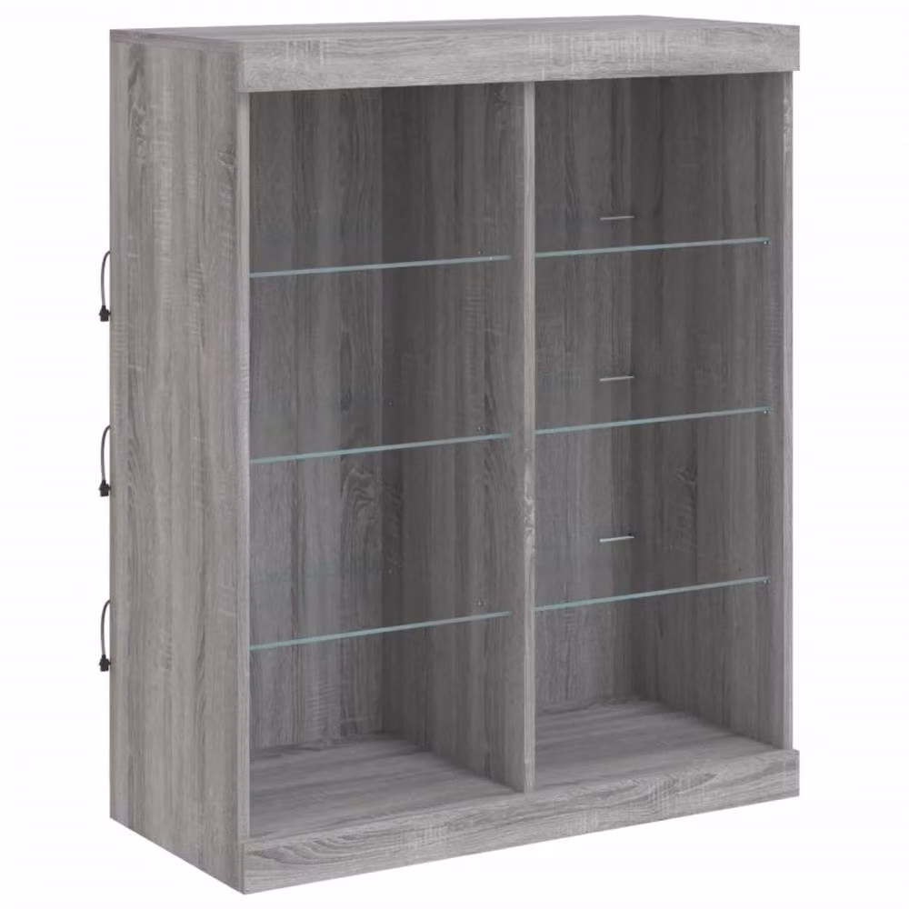 Berkfield Home Modern Grey Sideboard with Integrated LED Lighting W/D/H: 202 x 37 x 100 cm – 5