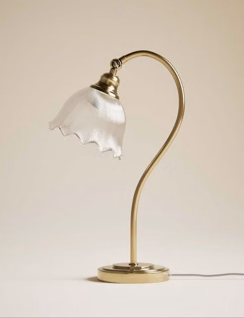 M&S Josephine Table Lamp in Gold/Brass and Transparent Glass
