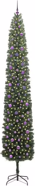 Berkfield Home Artificial Christmas Tree with 300 Warm White LEDs and Stand, Green