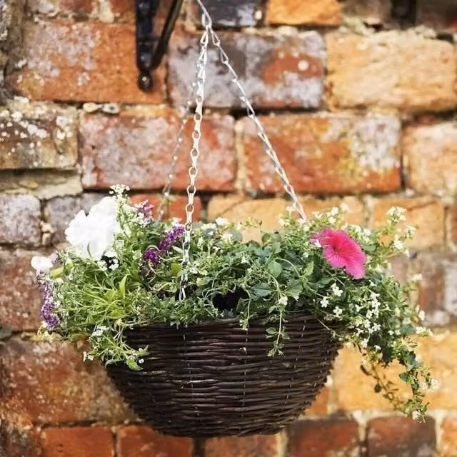 Garden Mile Brown Round Hanging Basket Planter, Diameter: 35.56 cm