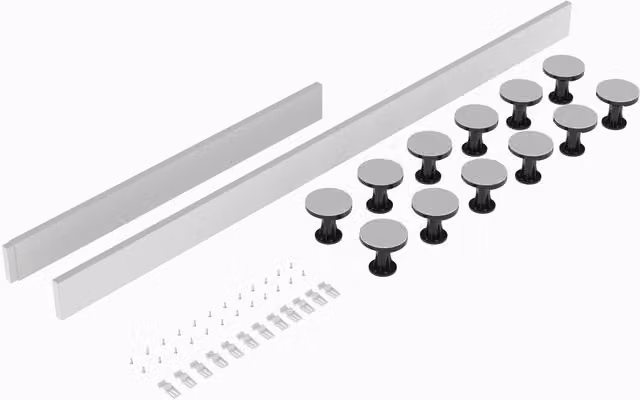 Balterley White and Silver Shower Tray Leg Set for 1300mm or 1800mm Rectangular Resin Trays