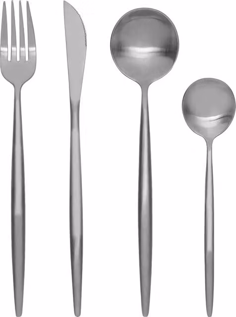 Orsina 16-Piece Matte Silver Stainless Steel Cutlery Set