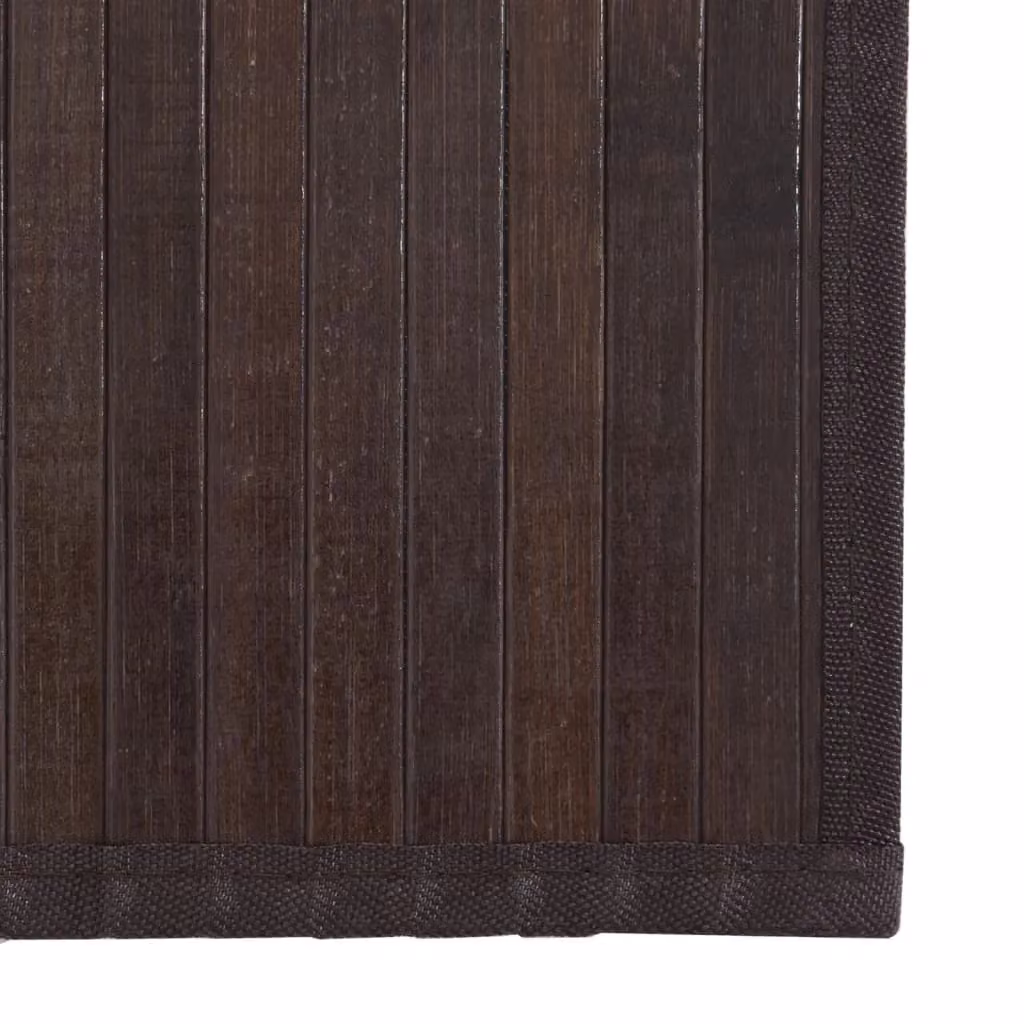 Berkfield Home Rectangular Bamboo Rug in Dark Brown and Black, W: 100 cm, D: 70 cm – 5