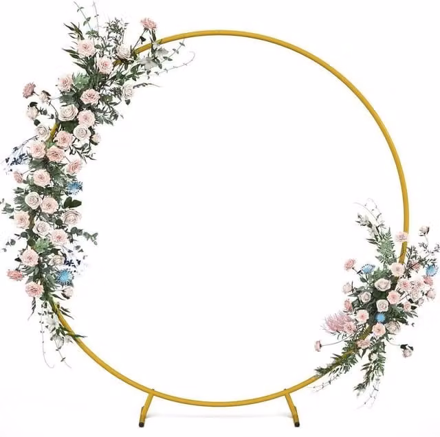 NESTLUNE Gold Metal Round Freestanding Balloon Arch Stand, Diameter: 100 cm, Width: 15 cm
