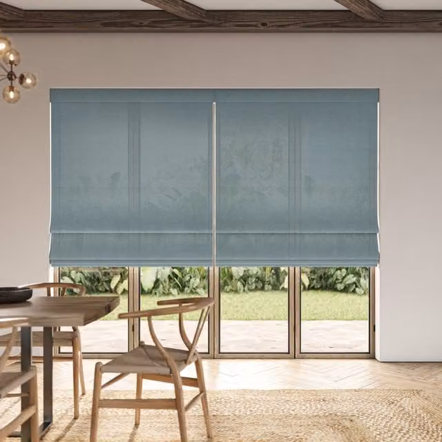Ante Decor Aura No Joins Light Filtering Made To Measure Roman Blind in Chambray Blue