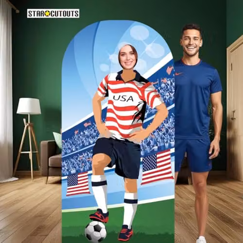 Star Cutouts USA World Cup 2026 Football Stand-In Cardboard Cutout, Multicolour Lifesize Party Photo Prop, Height: 190 cm – 2