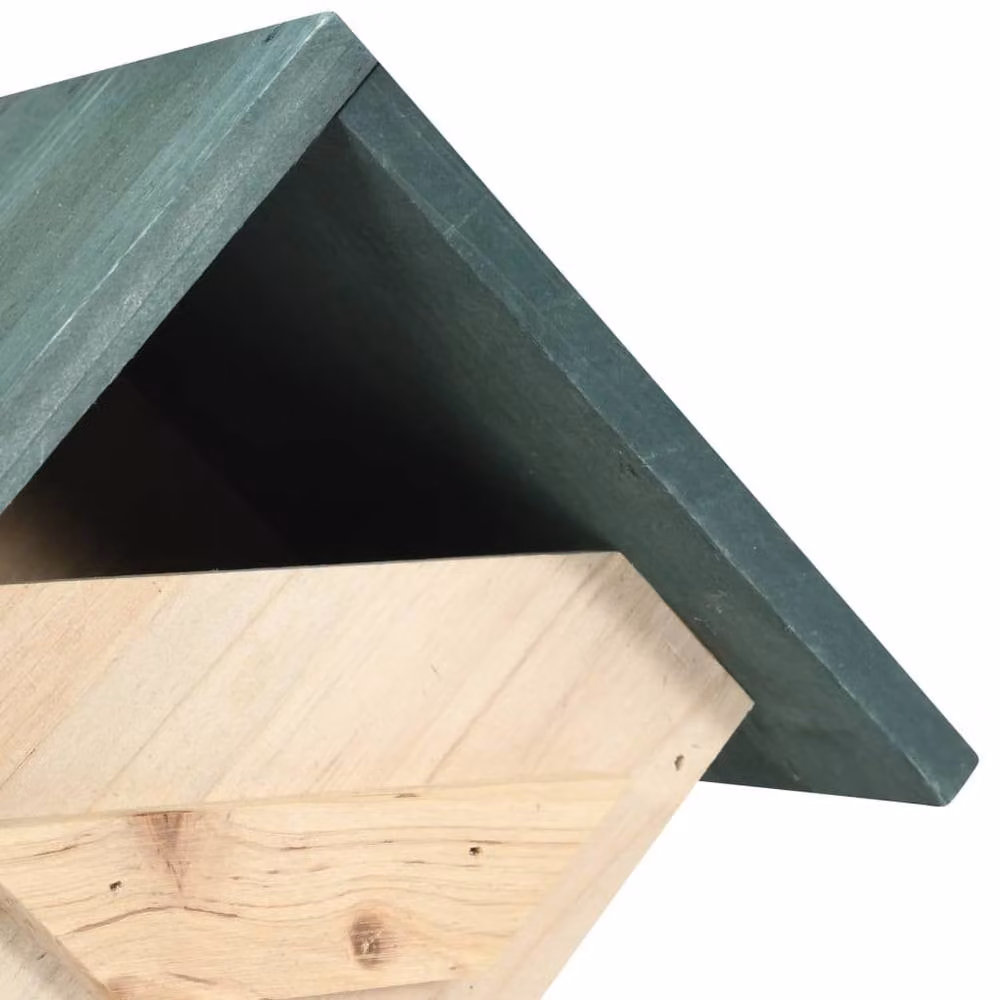 Berkfield Home Set of 4 Rustic Geometric Hanging Bird Houses in Beige Wood, W/D/H: 24 x 16 x 30 cm – 3