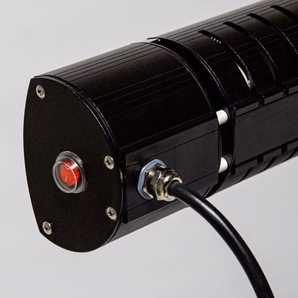 Primrose 3kW IP44 Wall Mounted Electric Patio Heater with Remote Control in Black and Gold – 3
