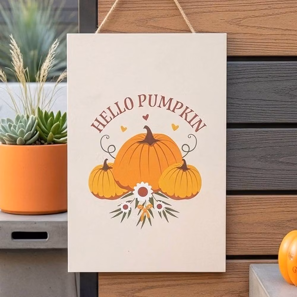 Garden Greatness Hello Pumpkin Hanging Harvest Decoration, Multicolour Autumn Pendant – 2