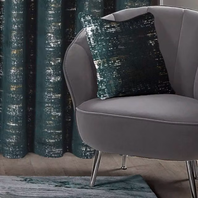 Intimates Warwick Filled Square Velvet Cushion in Green, W/D/H: 43 x 43 x 43 cm