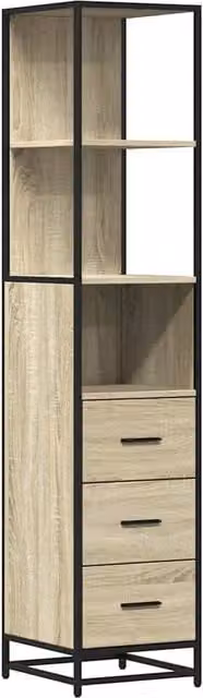 Berkfield Home Sonoma Oak Bathroom Cabinet, Brown, W/D/H: 35 x 37.5 x 166 cm