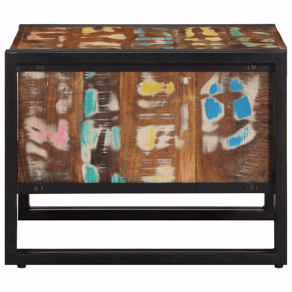 Berkfield Home Multicolour Reclaimed Solid Wood Coffee Table, W/D/H: 50 x 50 x 38 cm – 4