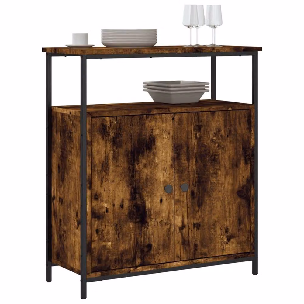 Berkfield Home Smoked Oak Sideboard in Brown, W/D/H: 70 x 30 x 80 cm – 3