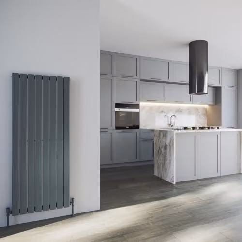UK Radiators Typhoon Anthracite Flat Tube Vertical Designer Radiator, W: 54.4 cm, H: 140.0 cm – 3