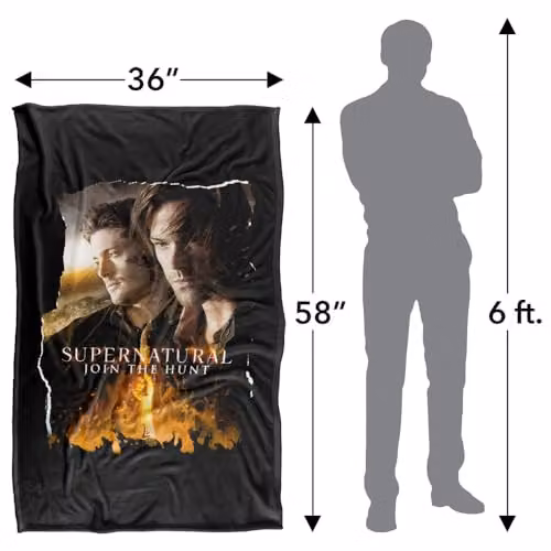 LOGOVISION Supernatural Sam Dean Mark Of Cain Silky Touch Super Soft Fleece Throw Blanket, Multicolour, W: 91 cm, D: 147 cm – 4