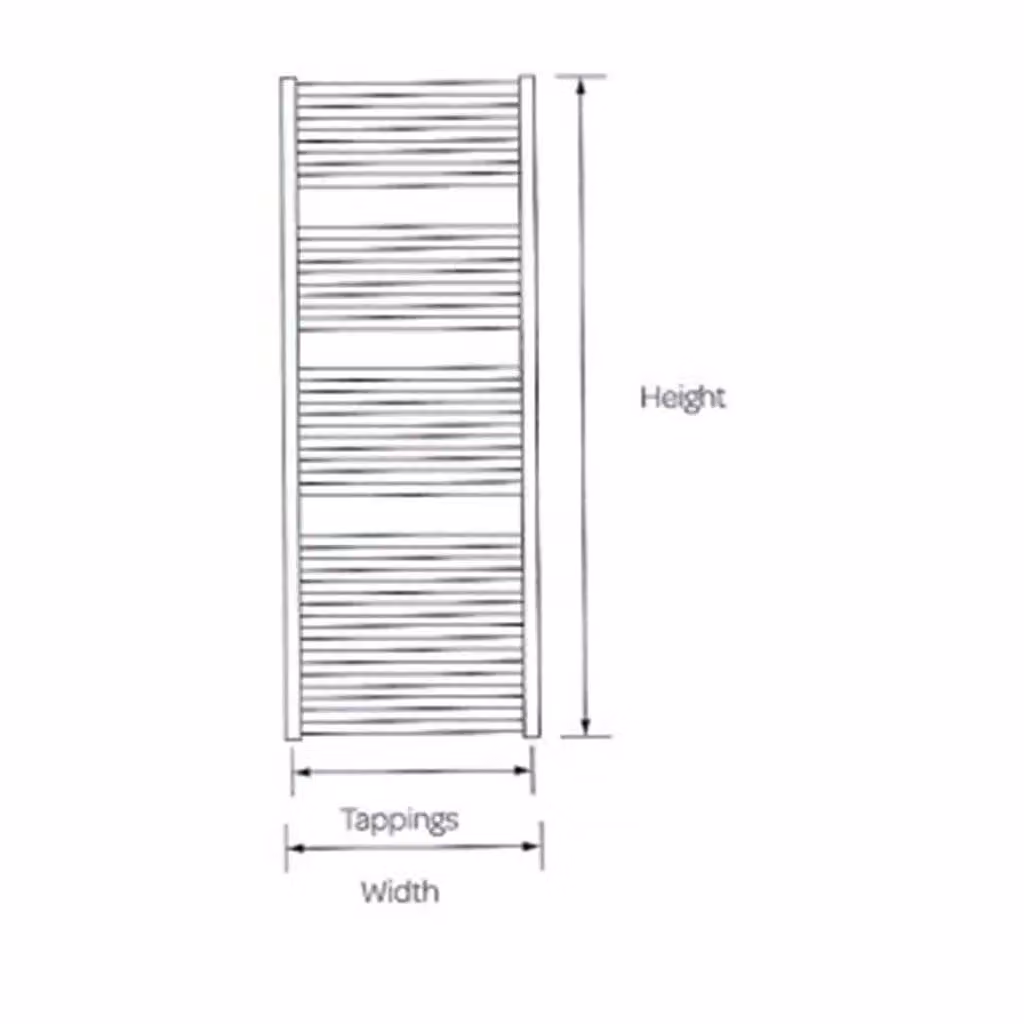 Clifton Stainless Steel Horizontal Bathroom Towel Radiator in Silver, H x W: 120 x 60 cm – 3
