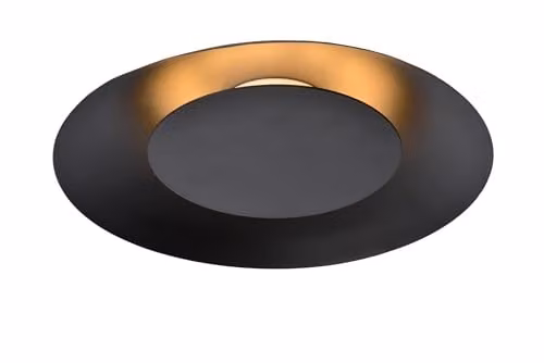 Lucide Foskal Modern LED Flush Ceiling Light, Black, Diameter: 34.5 cm – 1