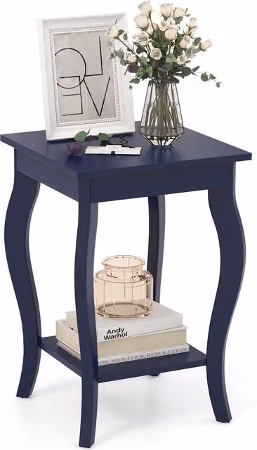 Costway Modern Blue Bedroom Nightstand and Living Room Accent Table