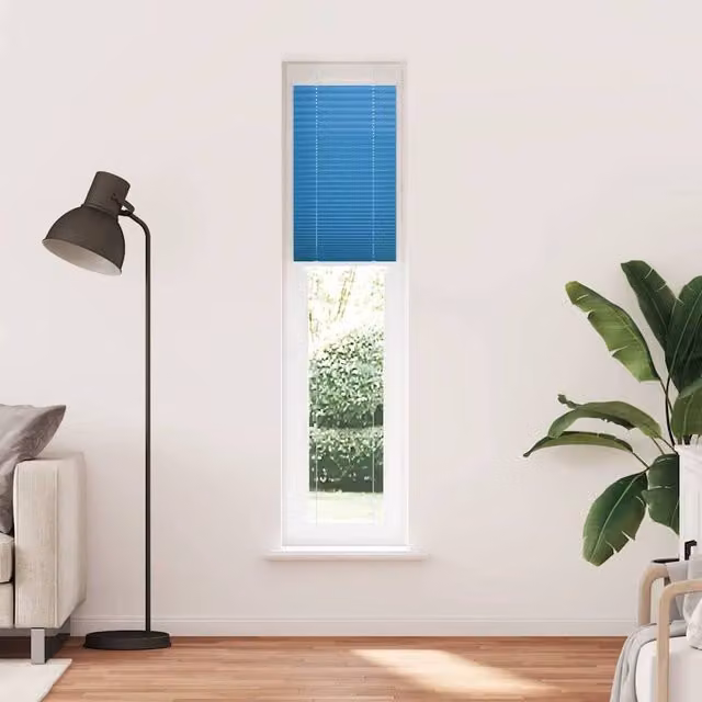 Berkfield Home Single Pleat Corded Blind in Blue, Polyester, W: 39.4 cm, H: 200 cm