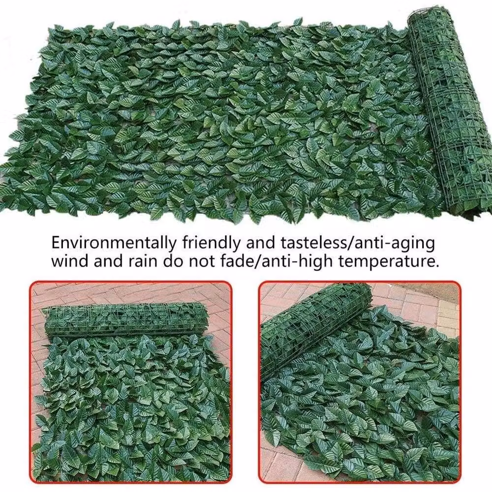 NESTLUNE Artificial Ivy Leaf Garden Fence Hedge, Green, W: 100 cm, H: 15 cm – 2