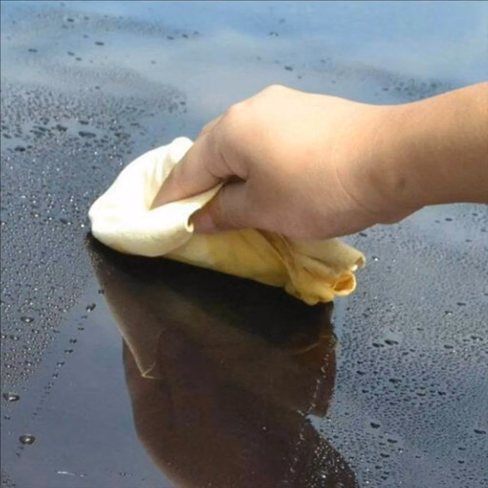 NESTLUNE Large Natural Chamois Leather Car Cleaning Cloth, Beige, W: 100 cm, H: 15 cm – 5