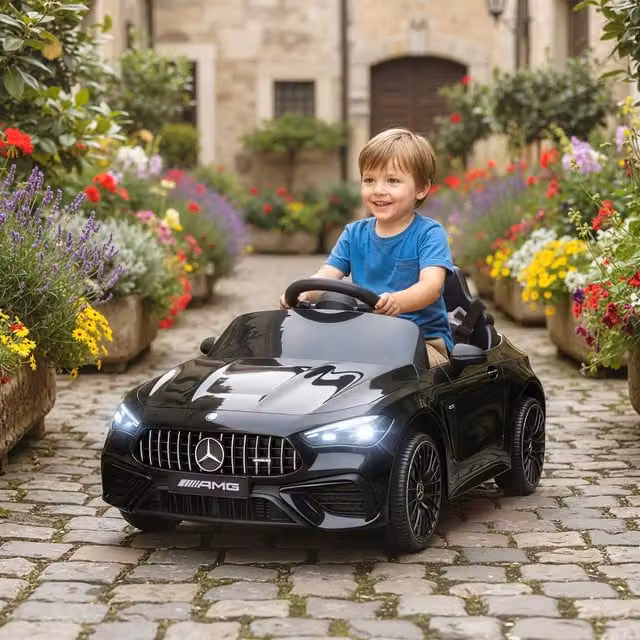 AIYAPLAY Licensed Mercedes AMG CLE 53 Kids Electric Ride On Car, Black