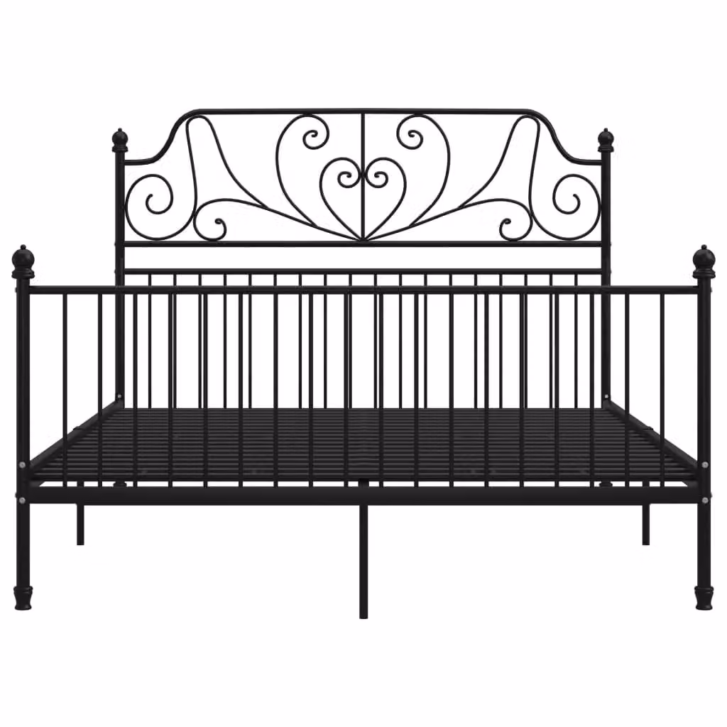 Berkfield Home Black Metal Bed Frame W: 160 cm, D: 200 cm – 2