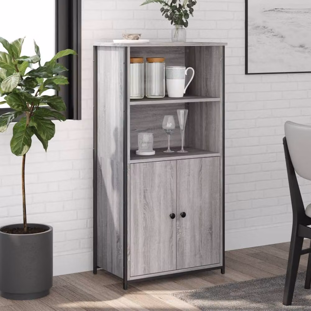 Berkfield Home Grey Sonoma Highboard W/D/H: 62 x 36 x 121.5 cm – 2