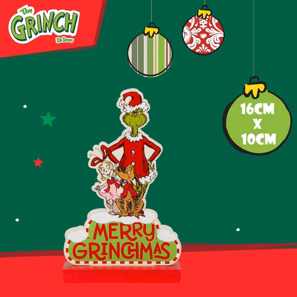 VFM e-Store Grinch 3D Christmas Tabletop Decoration, Green and Multicolour, W: 16 cm, D: 10 cm, H: 16 cm – 2