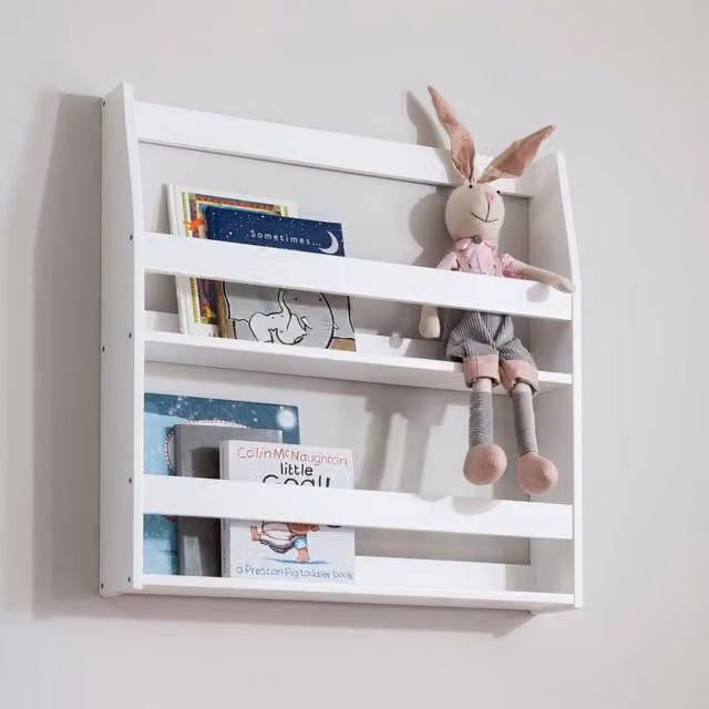 Noa and Nani Hakan 2 Shelf White Wall Mounted Pine Display Unit