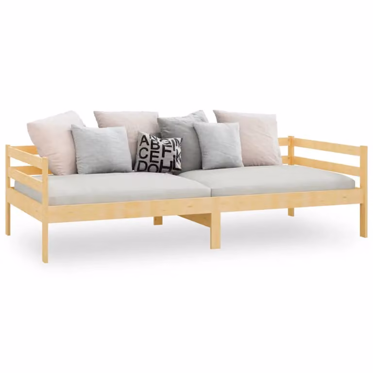 Berkfield Home Solid Pinewood Day Bed in Brown, W/D/H: 90 x 200 cm