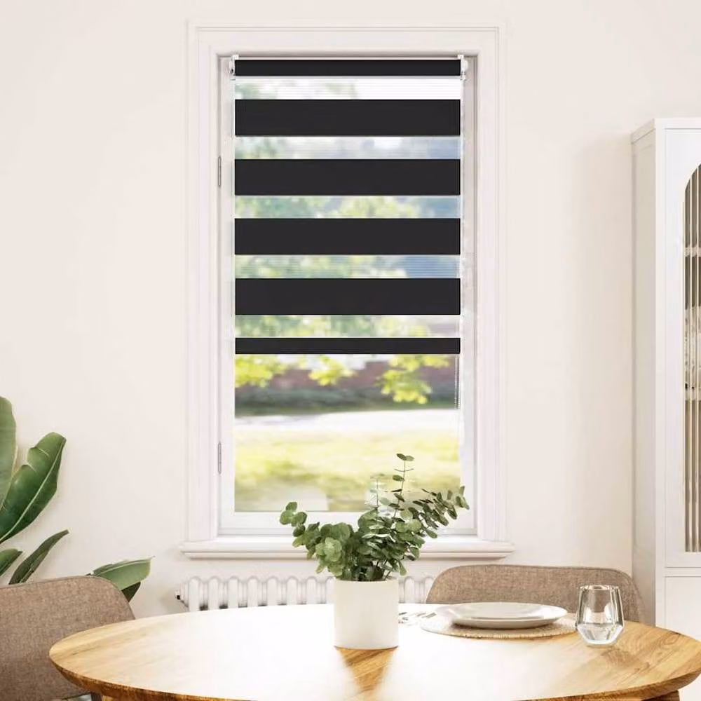 Berkfield Home Zebra Day and Night Blind in Black and White, W: 60 cm, H: 120 cm – 2