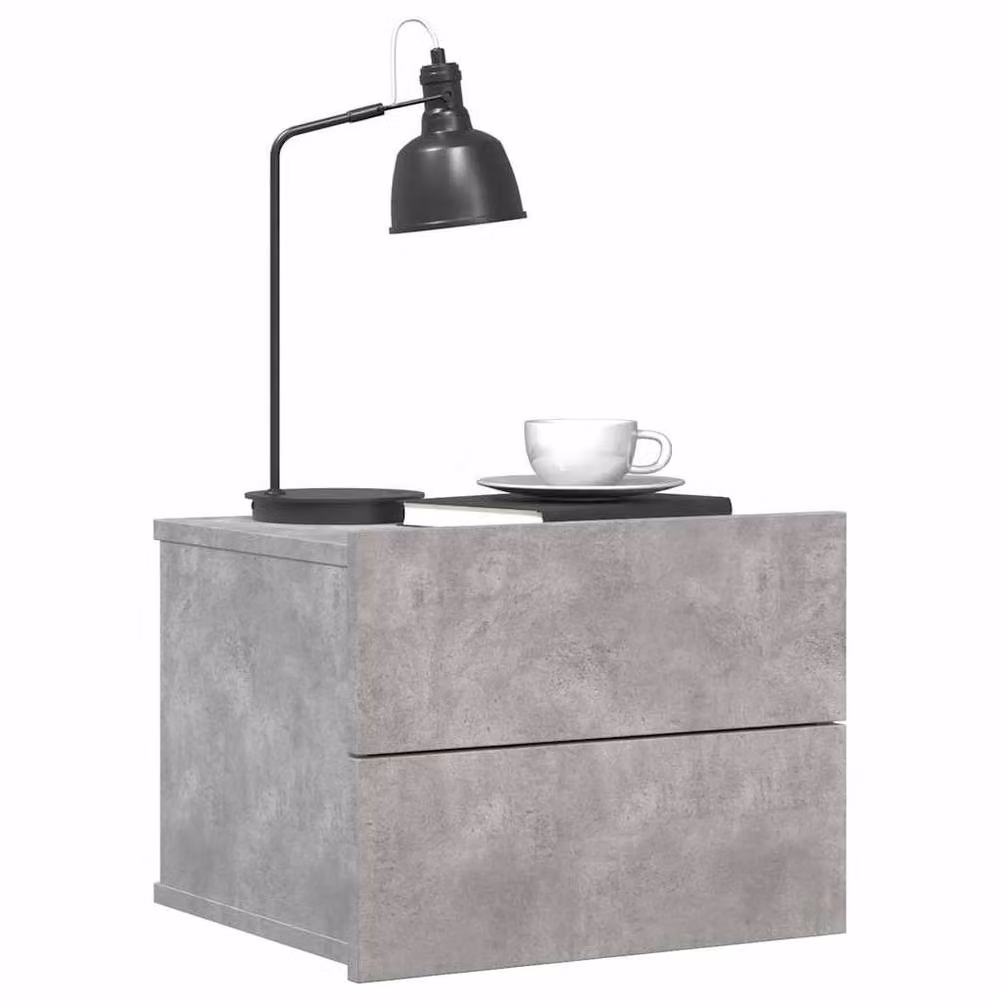 Berkfield Home Set of 2 Bedside Cabinets in Concrete Grey, W/D/H: 40 x 30 x 30 cm – 2