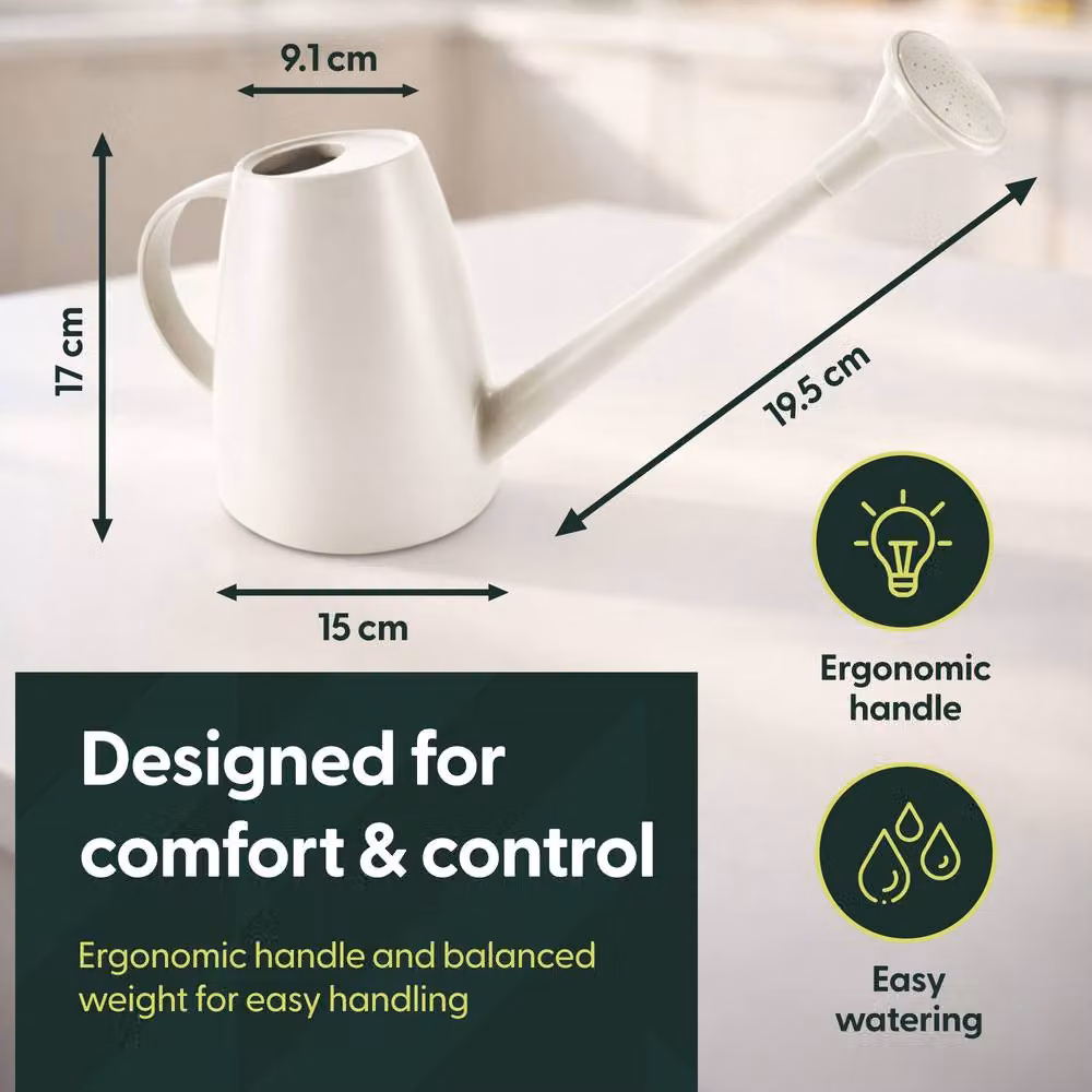 Keplin 1.8L Plastic Watering Can with Sprinkler Rose in White – 3