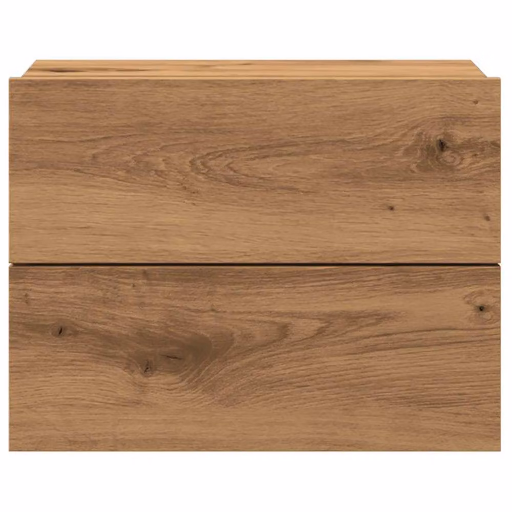 Berkfield Home Artisan Oak Wall-mounted Bedside Cabinets, 2 Pack, Brown, W: 40 cm, D: 32 cm, H: 30 cm – 3
