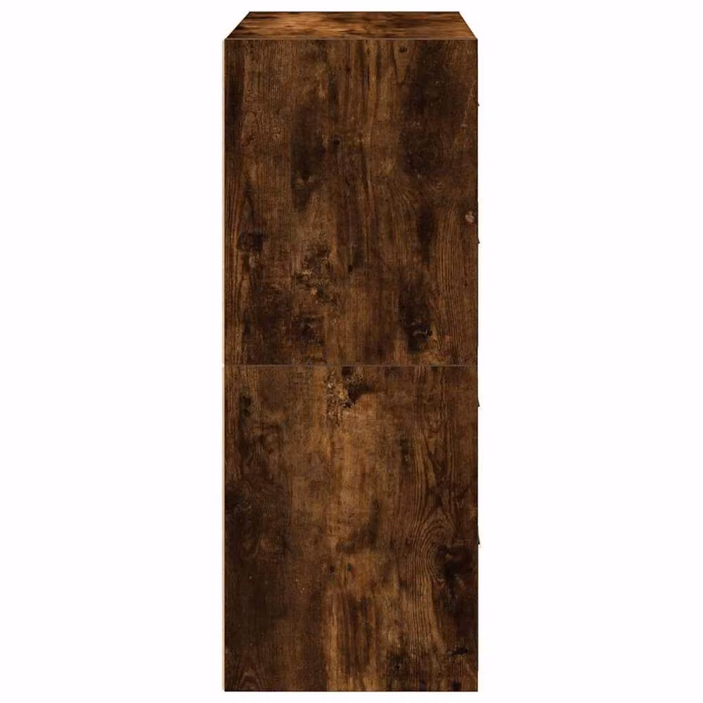 Berkfield Home Set of 2 Durable Smoked Oak Cabinets with 2 Drawers, Brown, W/D/H: 60 x 31 x 40 cm – 3