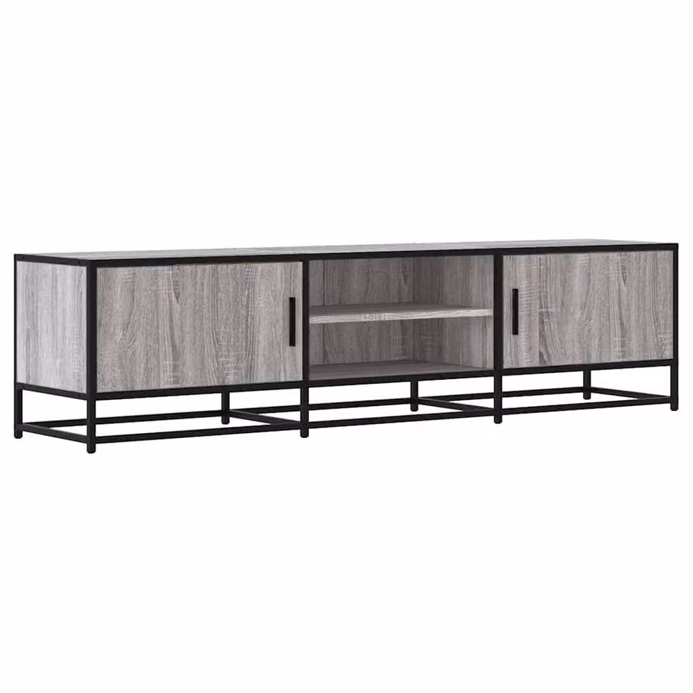 Berkfield Home Grey Sonoma TV Cabinet in Engineered Wood and Metal, W/D/H: 160 x 35 x 41 cm – 2