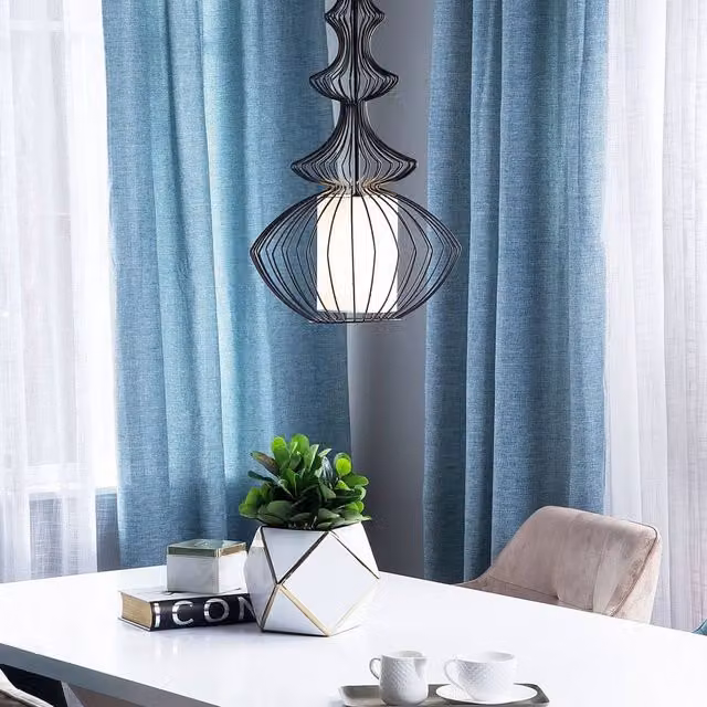 Wyld and Coco Black Metal Open Cage Pendant Light – 1